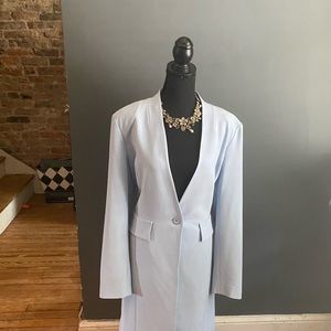 ST JOHN GORGEOUS LIGHT BLUE LONG BLAZER/JACKET NWT
